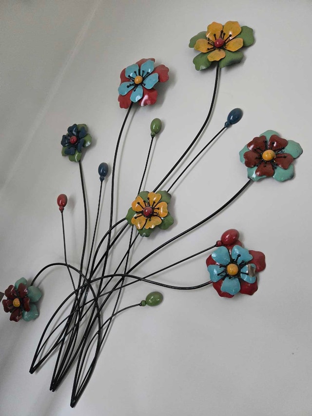 Colorful Metal Flower Wall Art - photo 2