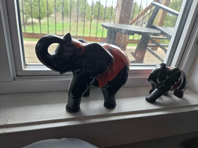 Canadian Made Pottery Elephants - Poterie Evangeline