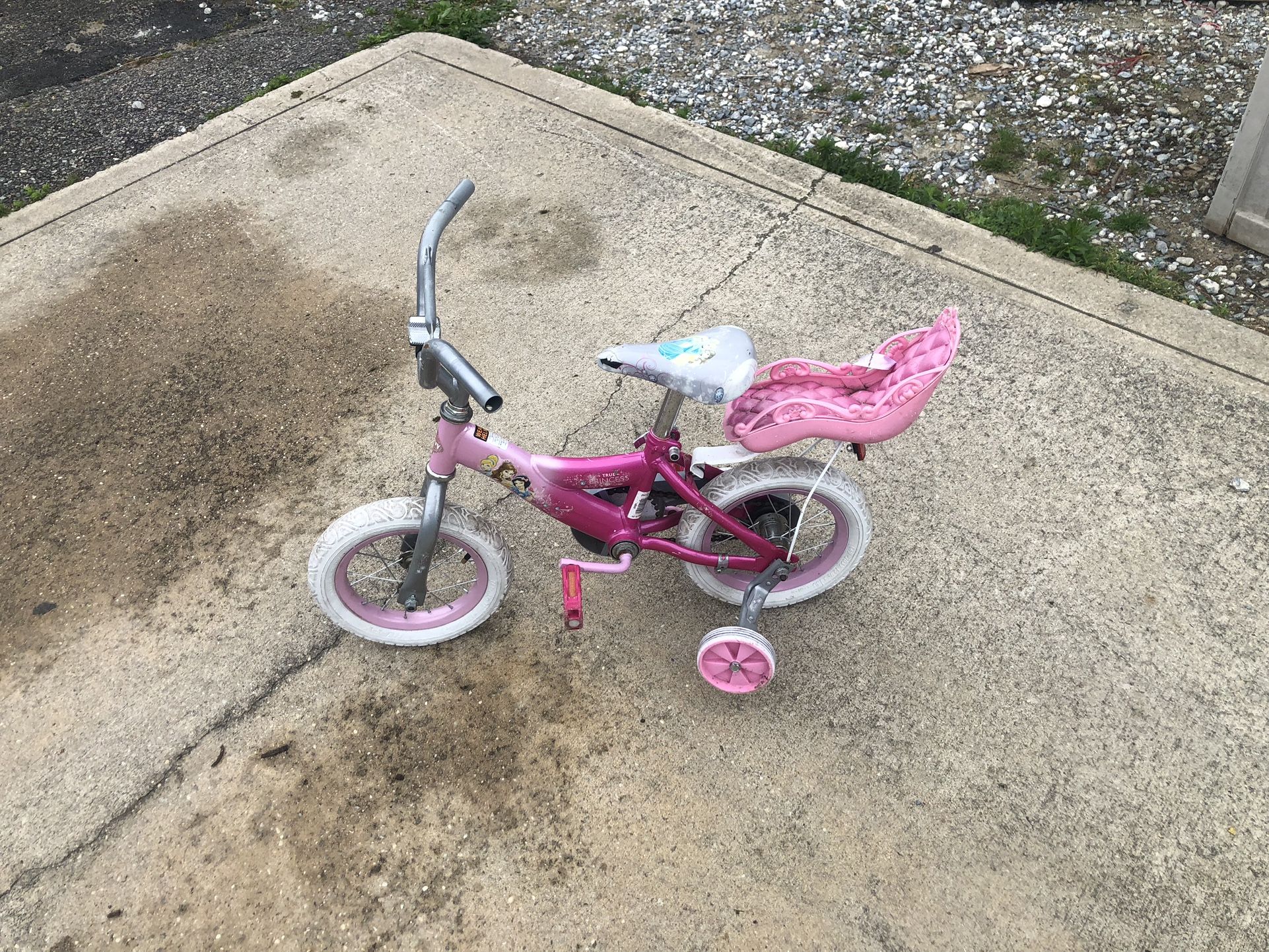Huffy Princess Pink 12" Toddler Girl Bike with Training Wheels &