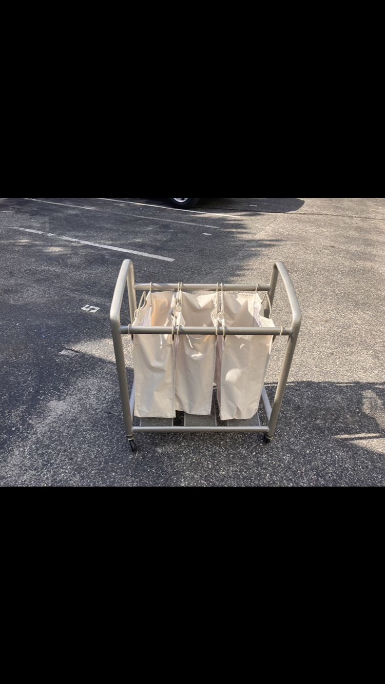 3 Bag Laundry Sorter Cart