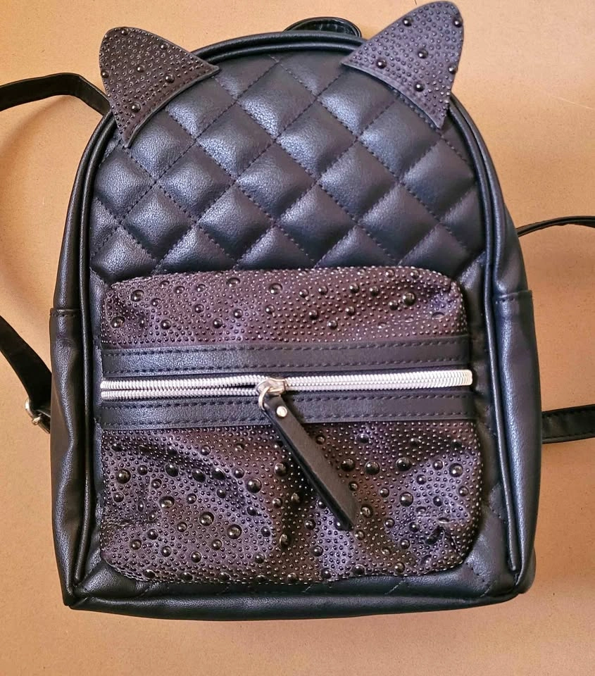 Black Cat Ear Small Backpack