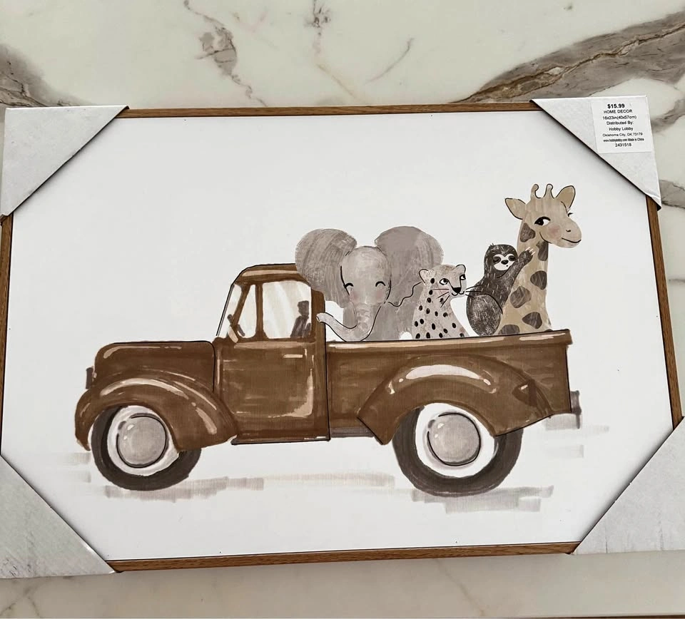 Cute Woodland Animals Nursery Wall Art
