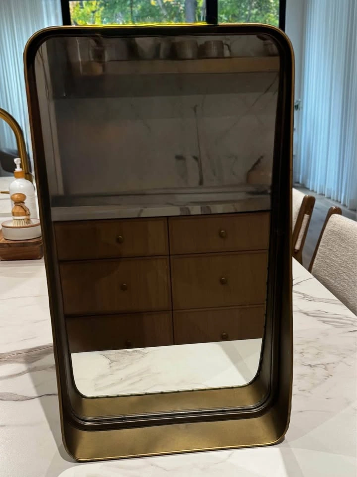 Brushed Brass Accent Mirror 12"x20" - photo 2