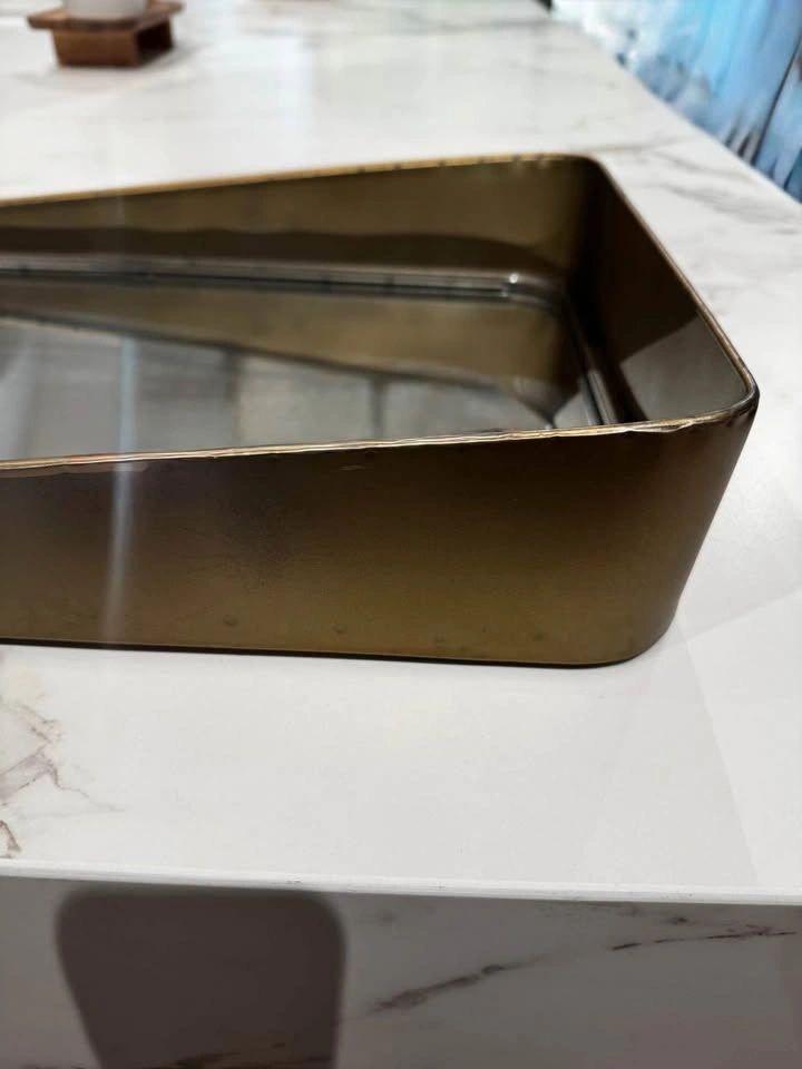 Brushed Brass Accent Mirror 12"x20" - photo 3