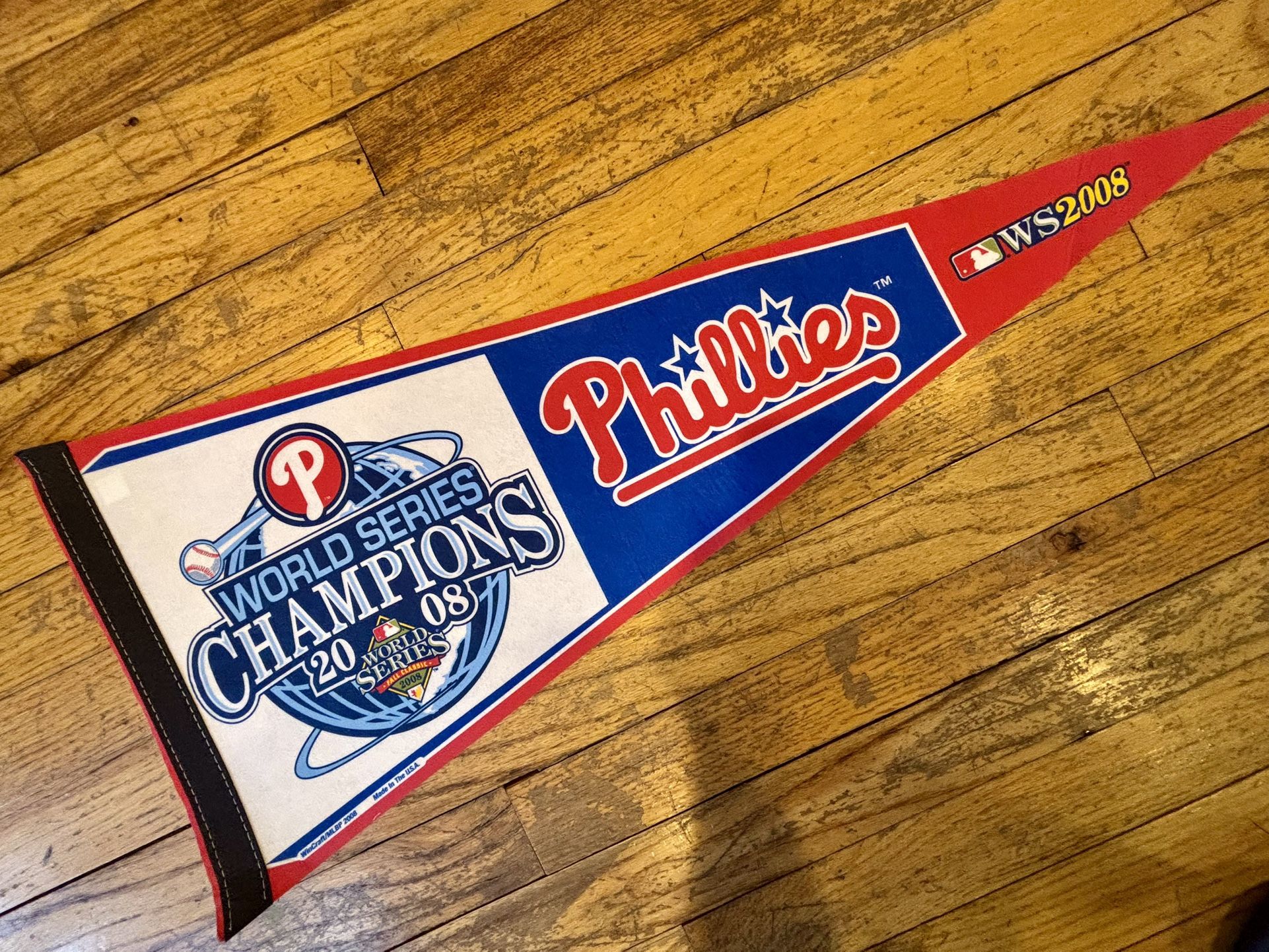 3- 2008 Philadelphia PHILLIES WORLD SERIES official pennants! - photo 5