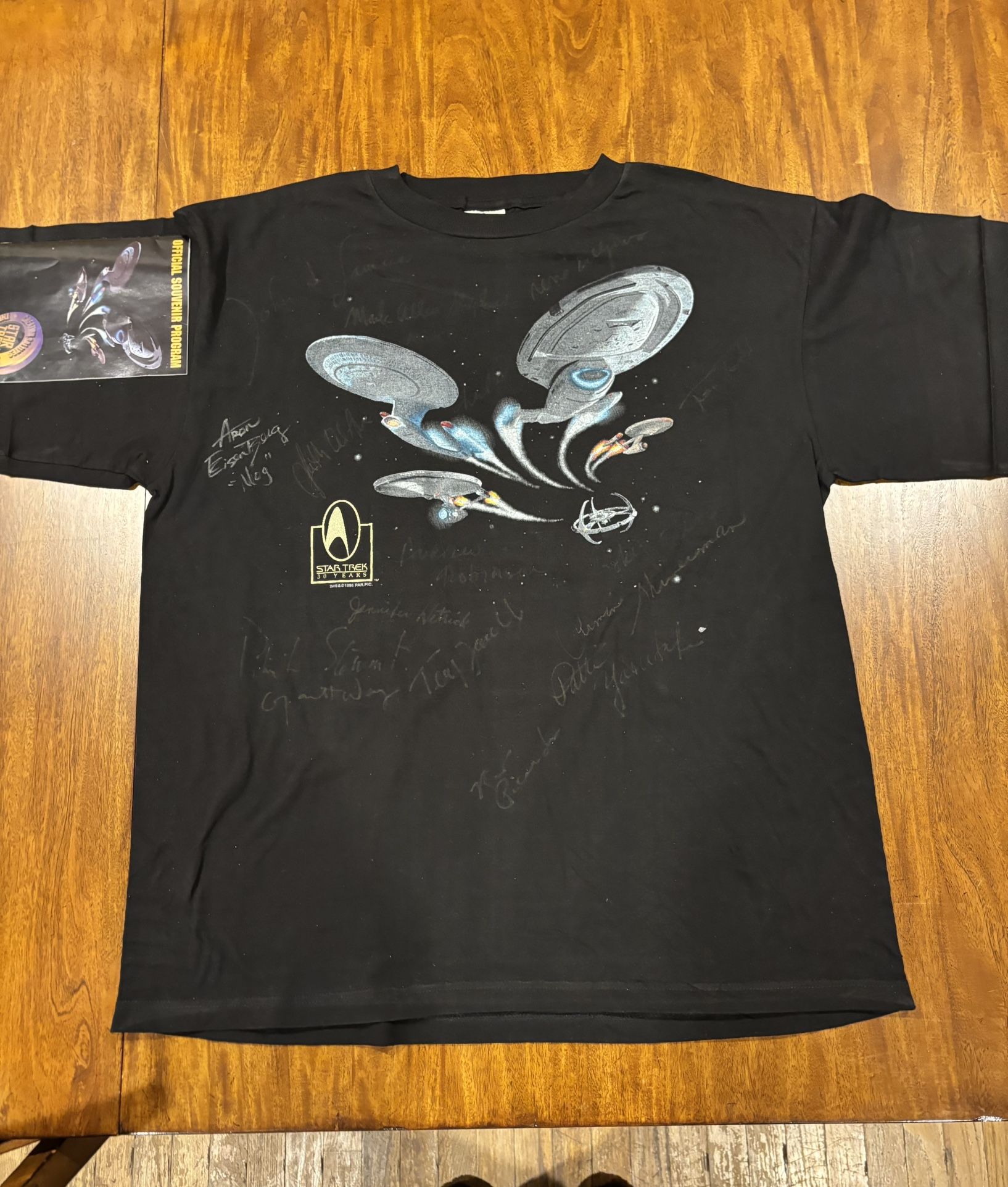 Vintage 1996 Star Trek Autographed Anniversary Tee & Program