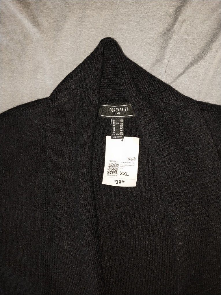 Forever 21 Men's Black Knit Cardigan - XXL (New) - photo 3