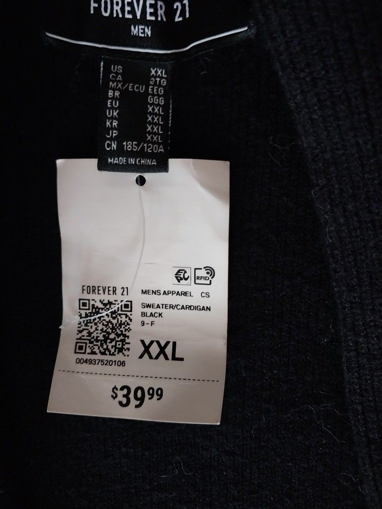Forever 21 Men's Black Knit Cardigan - XXL (New) - photo 4