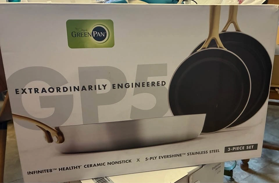 GreenPan GP5 Stainless Steel 2-Piece Fry Pan Set (8" & 12") - photo 2