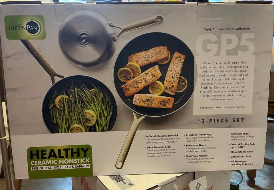 GreenPan GP5 Stainless Steel 2-Piece Fry Pan Set (8" & 12") - photo 3