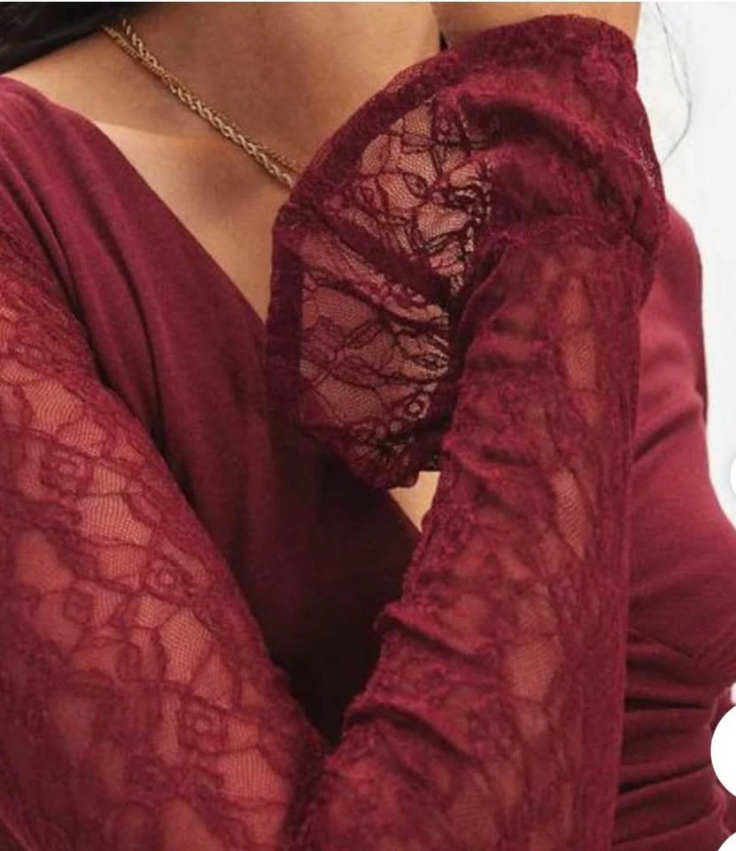 Kimchi Blue Arabella Lace Button Front Long Sleeve Top XS - photo 2