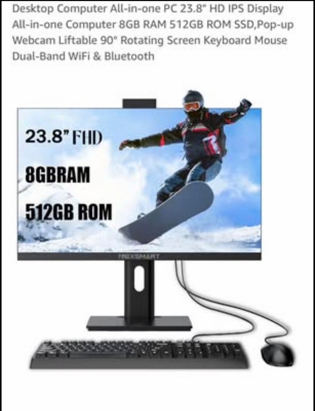 All-in-One Desktop PC - 23.8" HD IPS Display