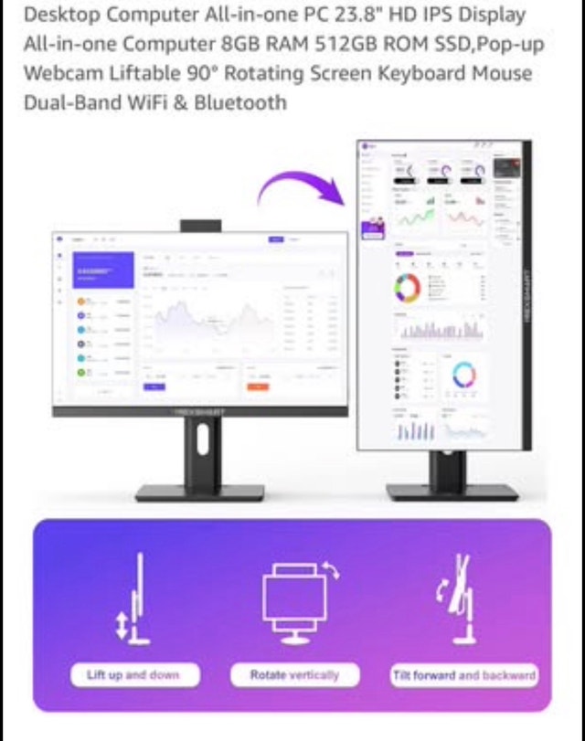 All-in-One Desktop PC - 23.8" HD IPS Display - photo 2