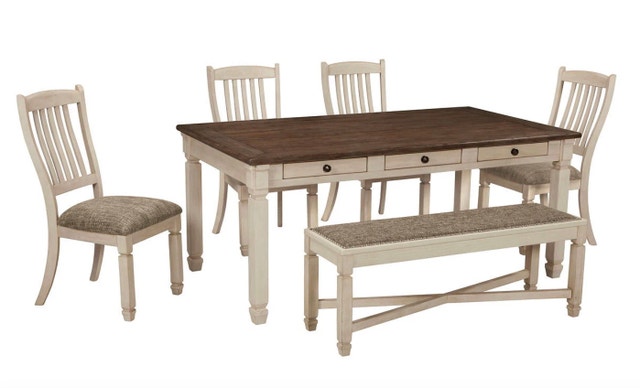 Ashley Farmhouse Dining Table Set - Full Set - Like New - photo 2