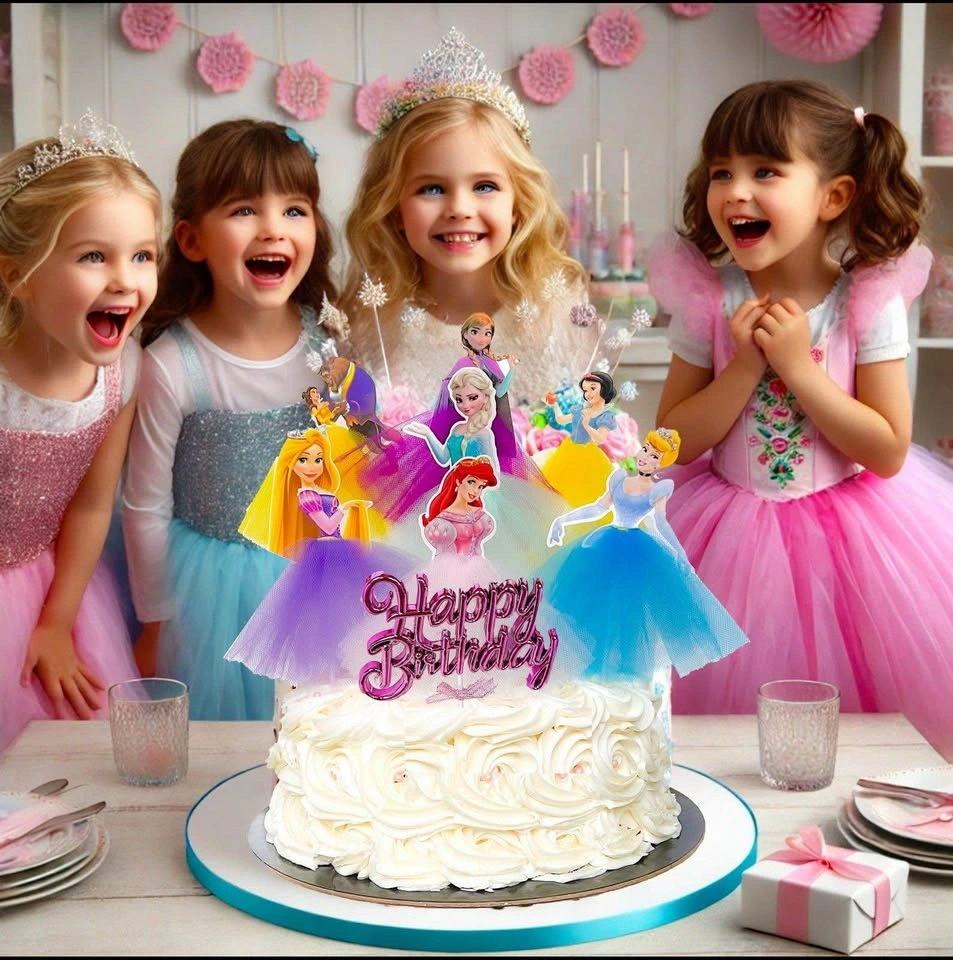 8-pcs Princess Cake Toppers - Mesh Tutu Skirt - photo 2