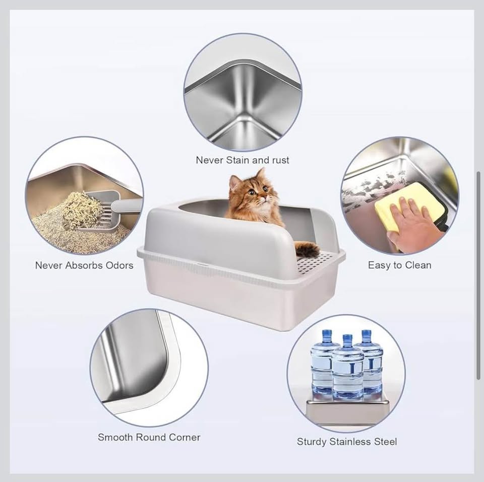 Brand New - Stainless Steel Cat Litter Box with Lid - photo 3