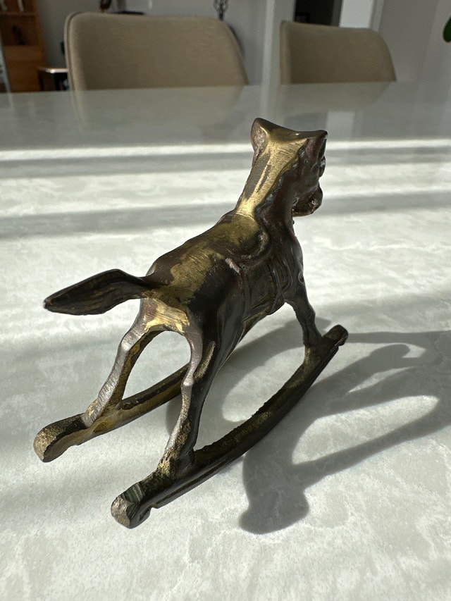 Solid brass vintage rocking horse figurine. - photo 4
