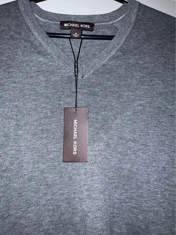 Michael Kors Men's V-Neck Sweater in Ash Melange - photo 4