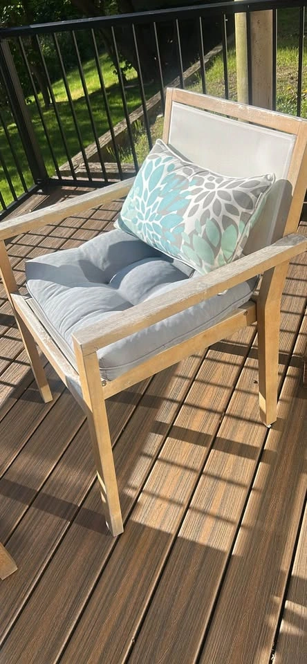 4-Piece Wooden Patio Furniture Set with Cushions - photo 2