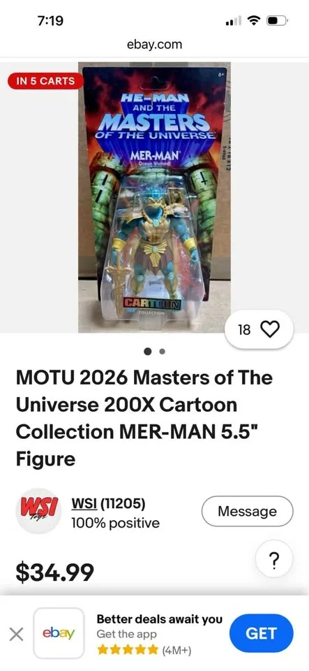 Masters of the Universe 200X Mer-Man Action Figure - photo 3