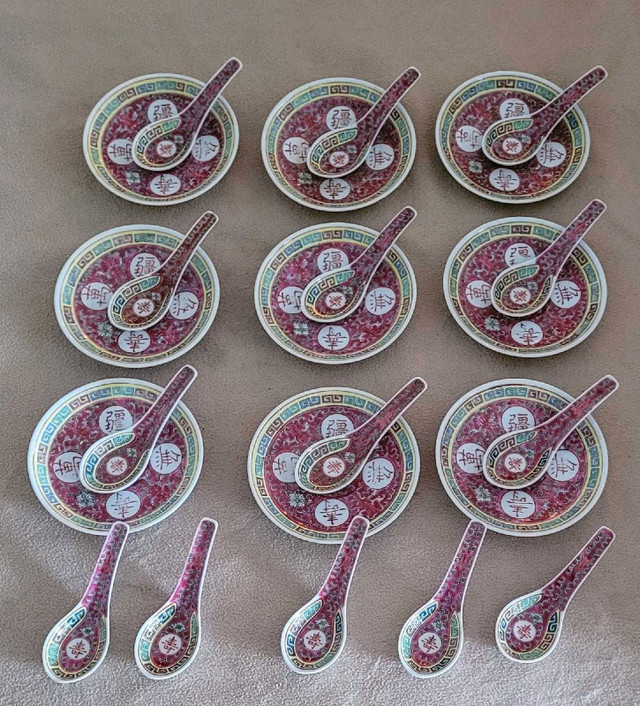 Asian Soup Spoons with Saucers - photo 2