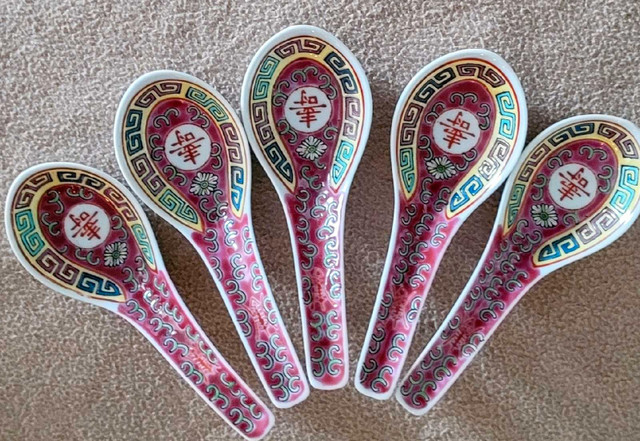 Asian Soup Spoons with Saucers - photo 3