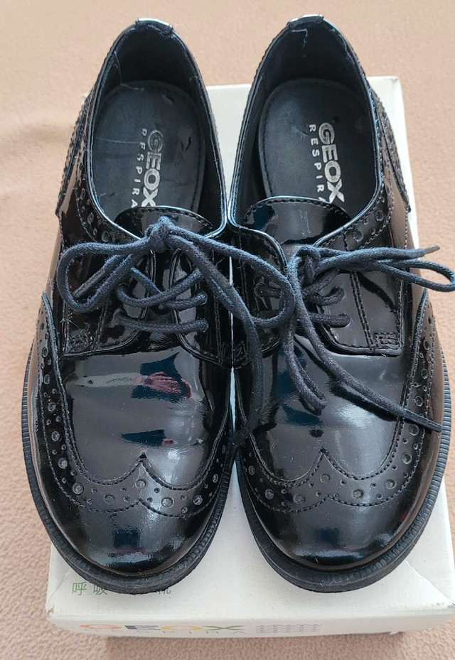 Black Patent Leather Geox Children's Shoes Size 29