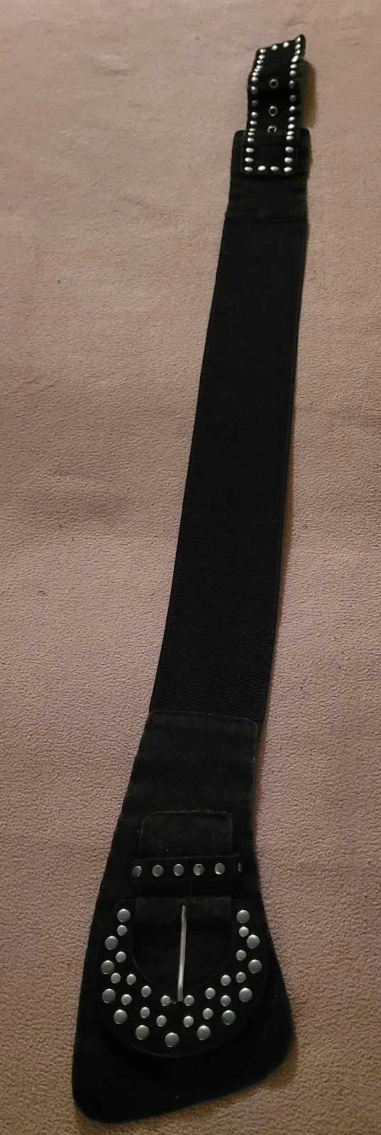 Wide stretchy black belt with Metal Studs thumbnail