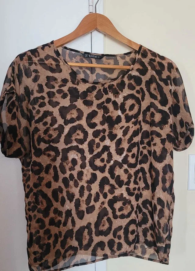 Shein Leopard Print Blouse thumbnail