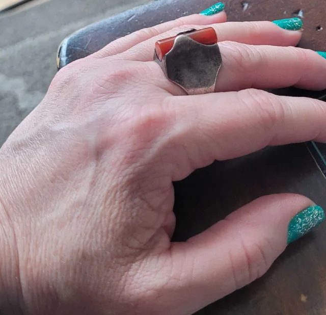 Sterling Silver Carnelian Ring size 8🥕 image indicator(3)
