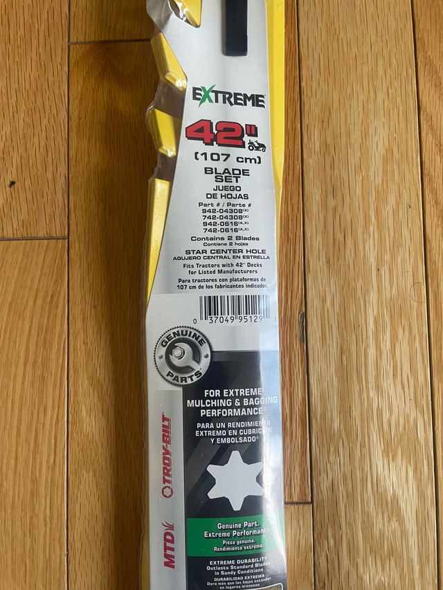 New MTD 42" Blade Set - Sealed Unopened - photo 2