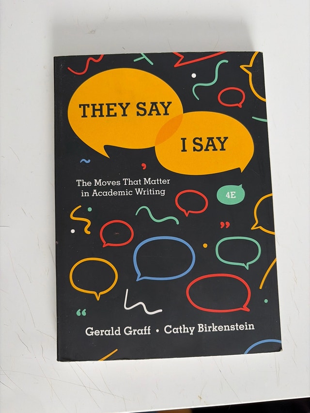 They Say I Say by Gerald Graff 4th Edition