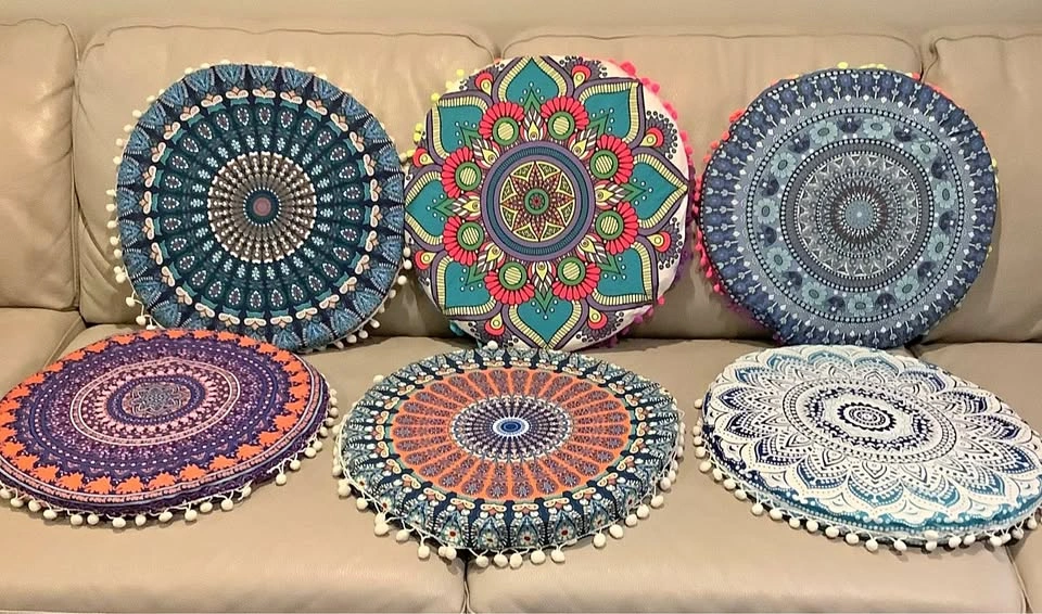 FUN SET OF SIX MANDALA CUSHIONS!