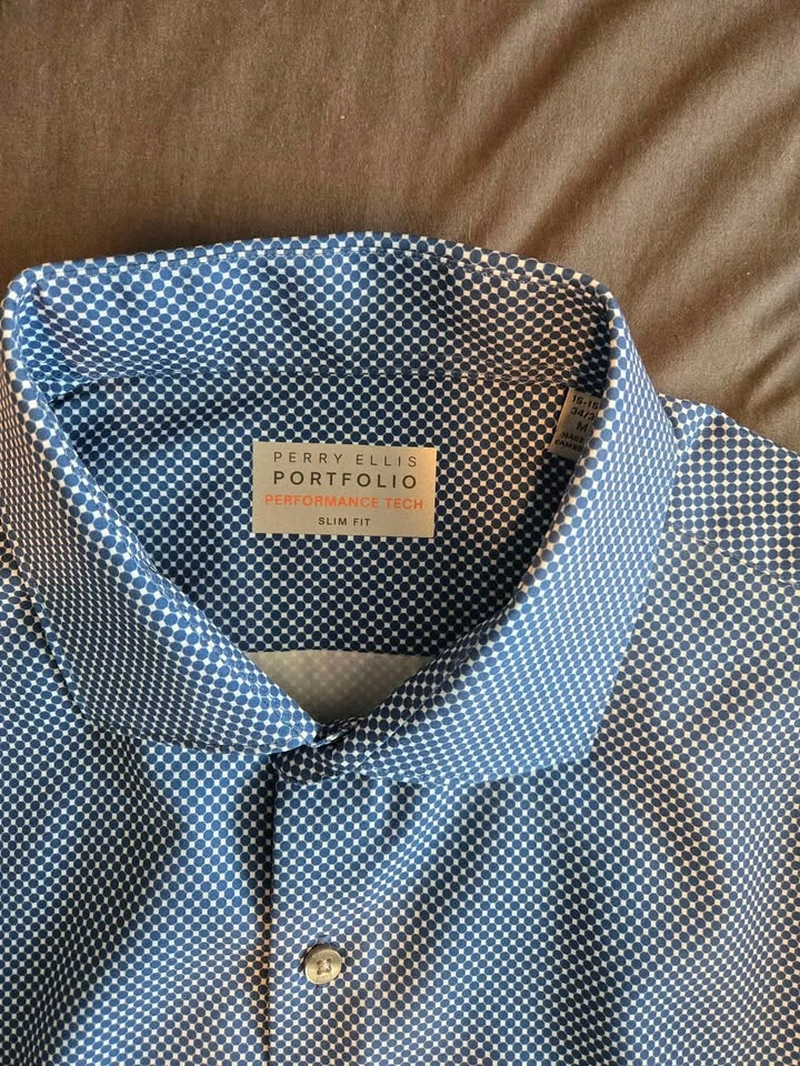 Men's Perry Ellis Portfolio Tech Slim Fit Dress Shirt - M - photo 3