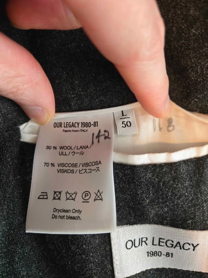 Men's Our Legacy Wool Blend Blazer - L - photo 2