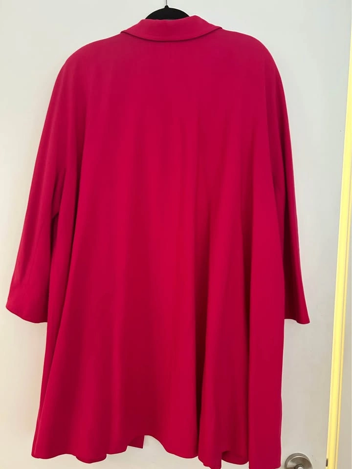 Marina Rinaldi Fuchsia Pink Wool Duster Coat Jewel Buttons XL XX - photo 4