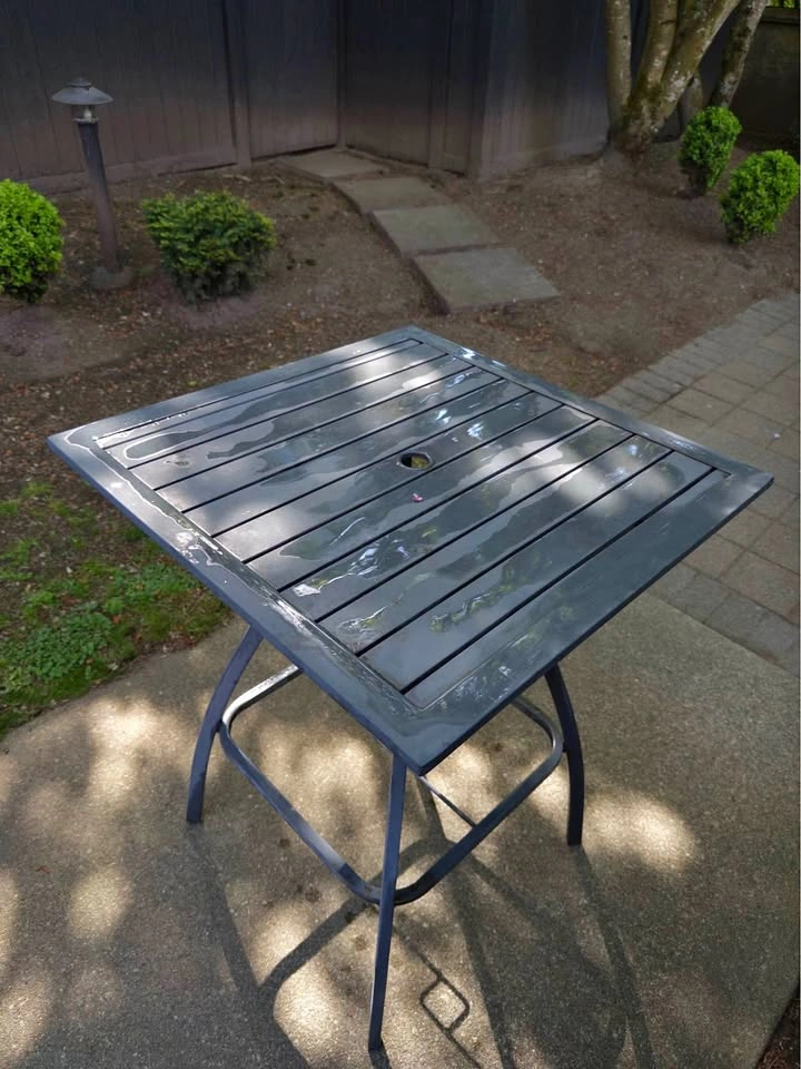 Hampton Bay Dark Grey Patio High Dining Table