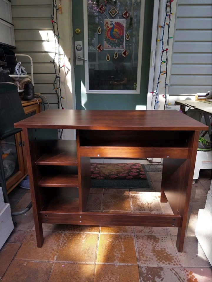 Brown Wooden IKEA BRUSALI Computer Desk