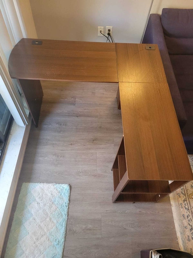 SHW 51" L-Shaped Home Office Wood Corner Desk