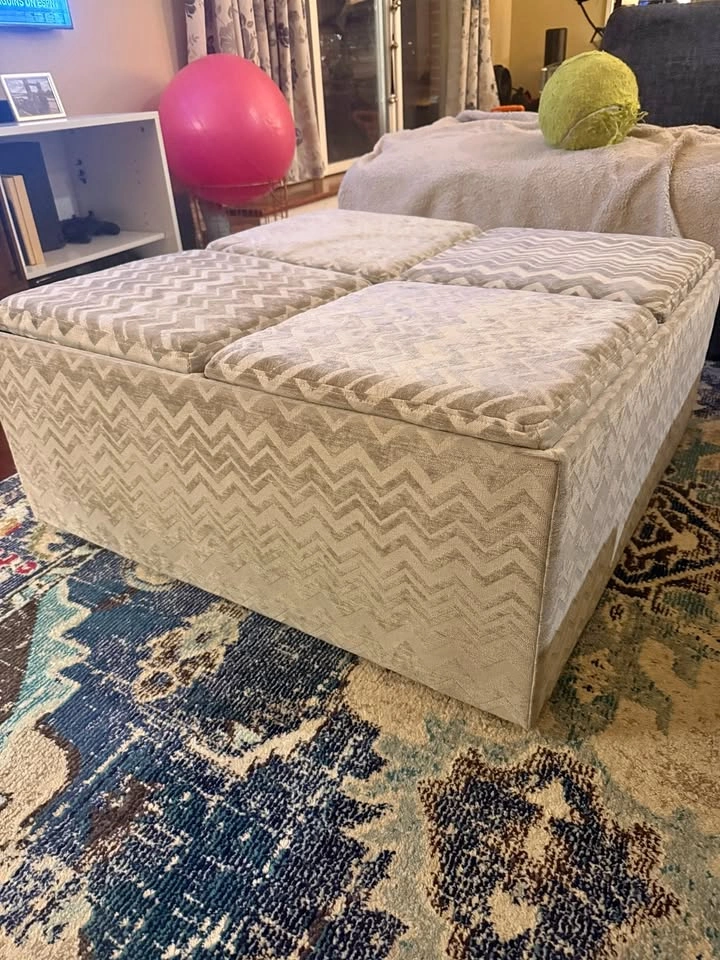 Coffee Table / Square Ottoman with Storage