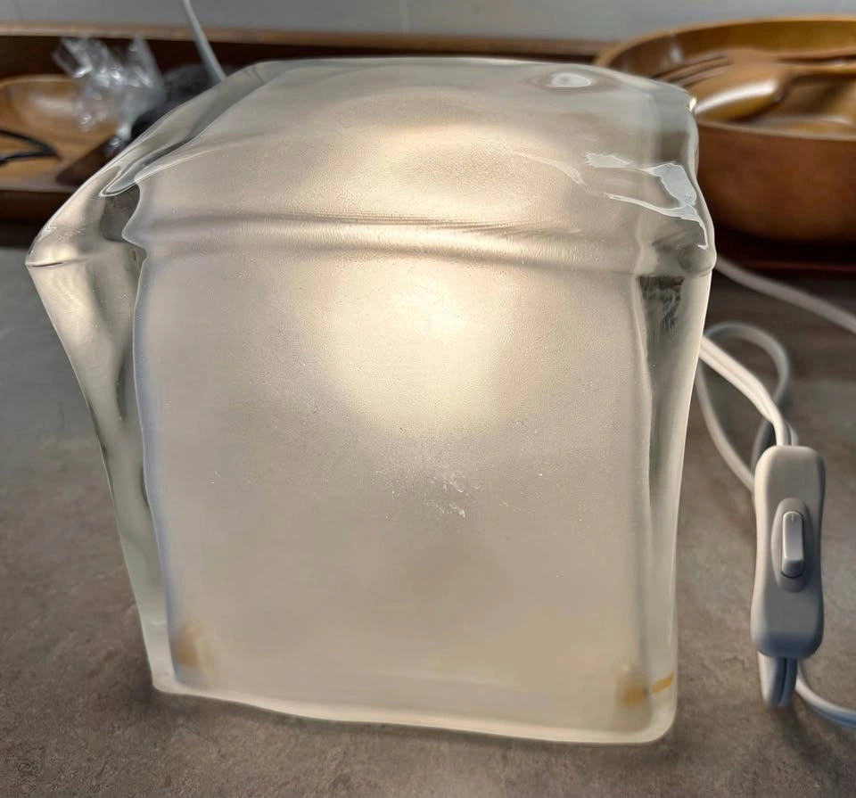 Iconic IKEA IVIKEN "Ice Cube" Glass Table Lamp