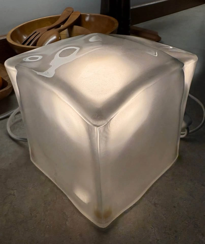 Iconic IKEA IVIKEN "Ice Cube" Glass Table Lamp - photo 3