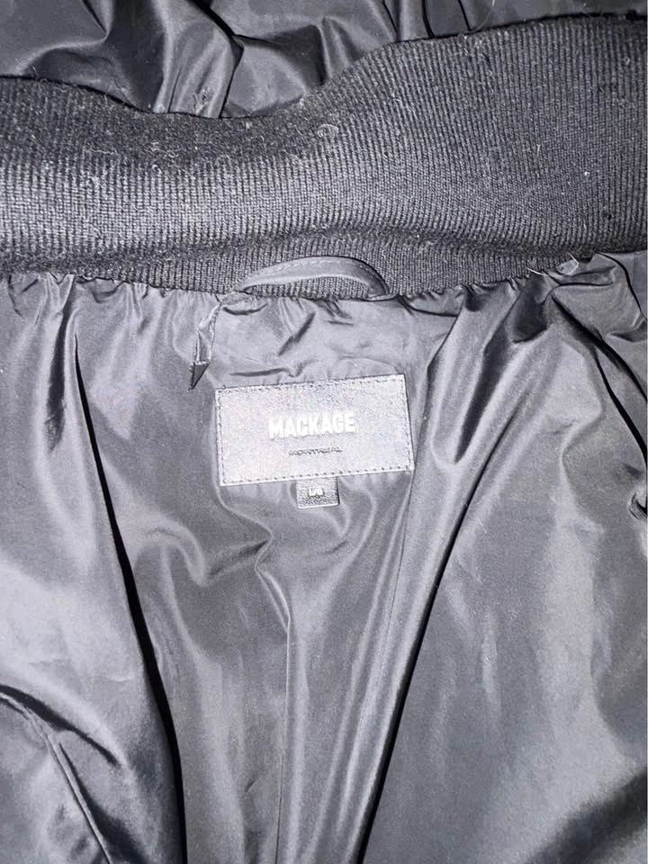 Mackage Black Puffer Jacket with Fur Hood Large - photo 4