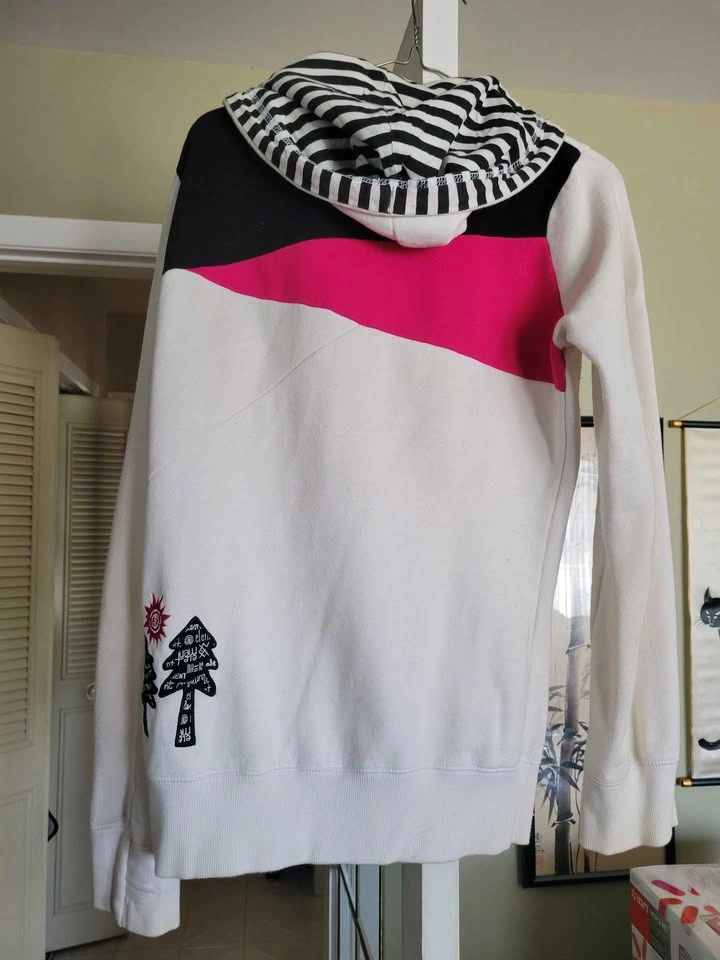 Element White Zip Up Hoodie with Pink Accents - Women's Size Lar - photo 2