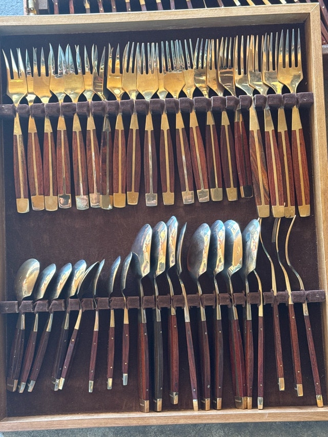 Jean Claude Rosewood & Solid Bronze Cutlery Set