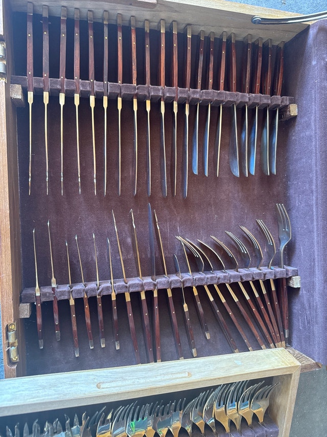 Jean Claude Rosewood & Solid Bronze Cutlery Set - photo 2