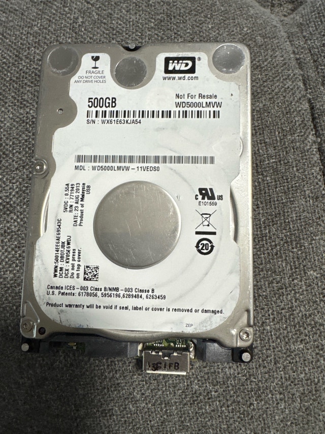 WD 500GB Hard Drive