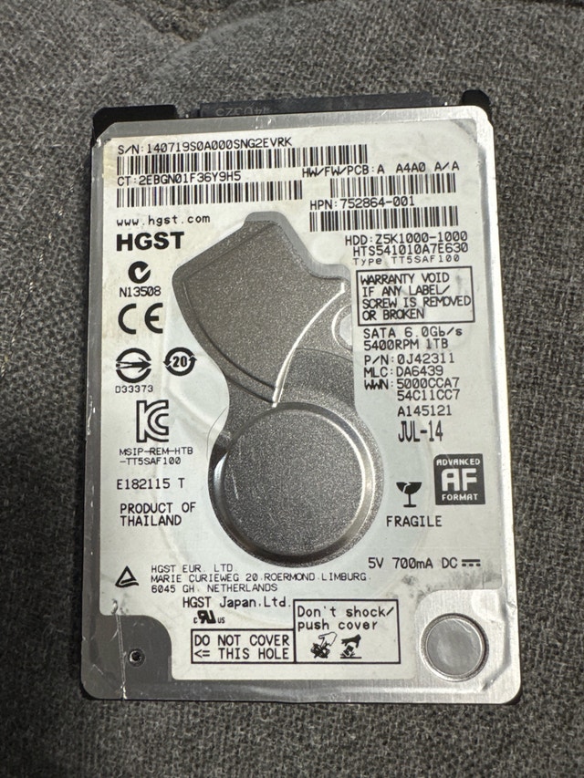 HGST 1TB Hard Drive