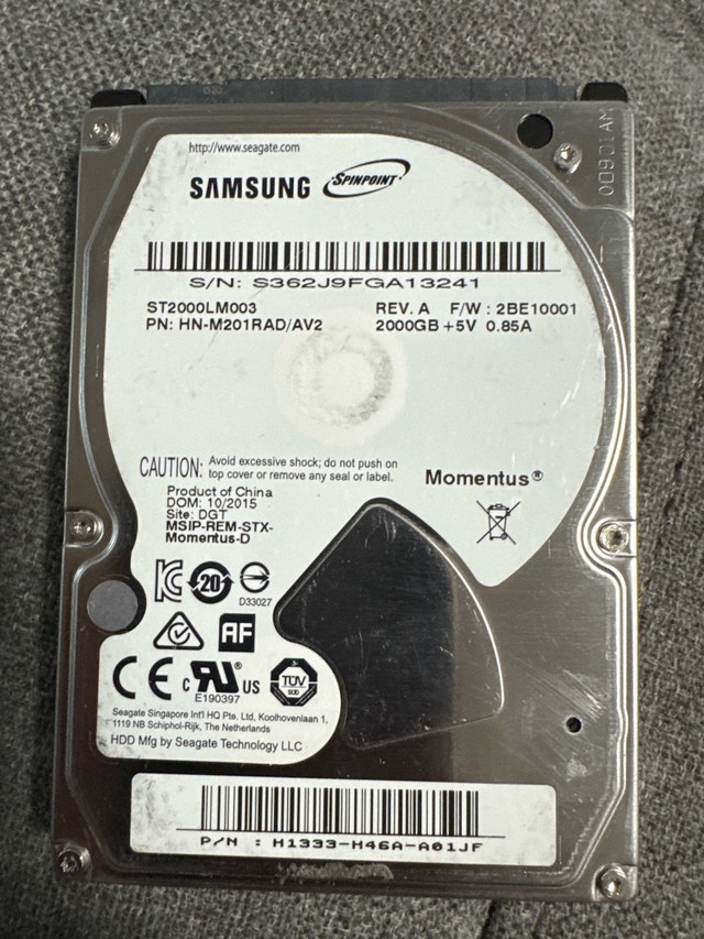 Samsung 2TB Hard Drive