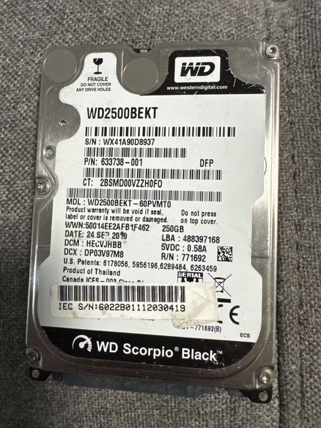 WD Scorpio Black HDD